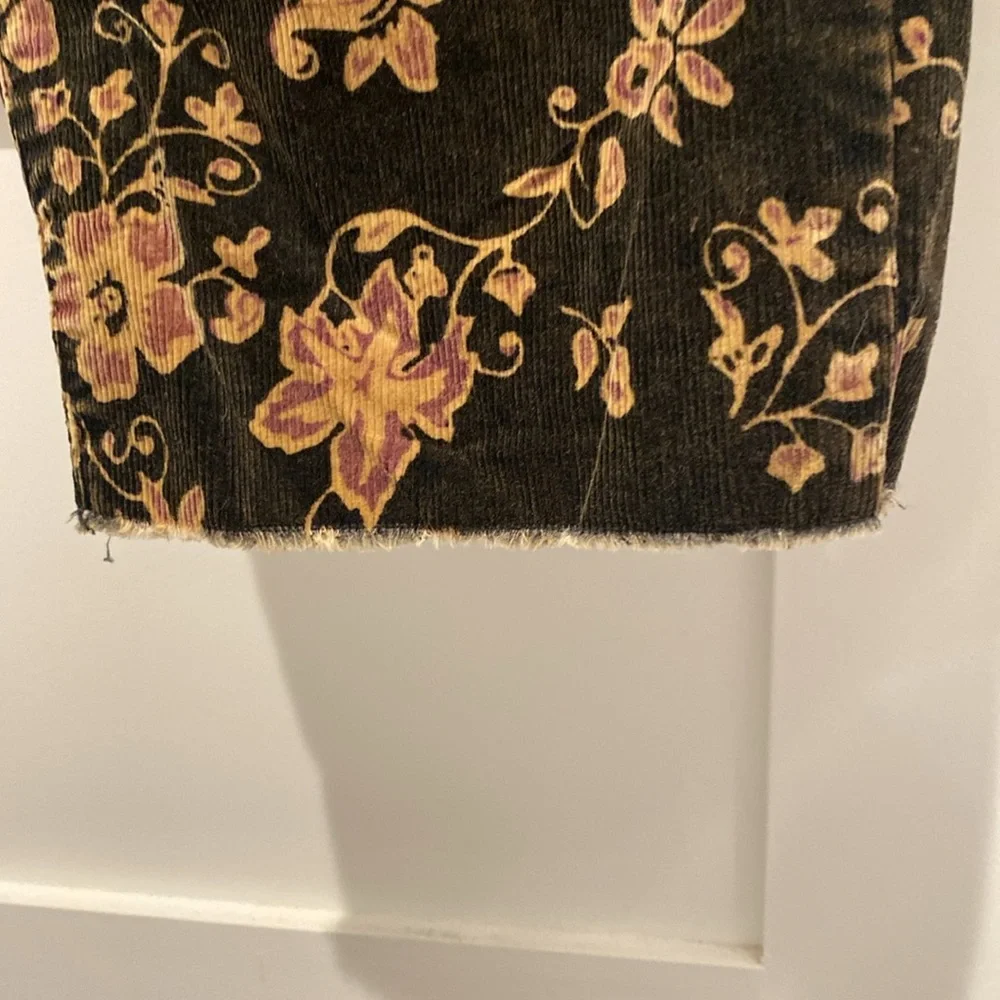 Free People City Slouch Floral Boho Corduroy, Size M - Picture 4 of 8